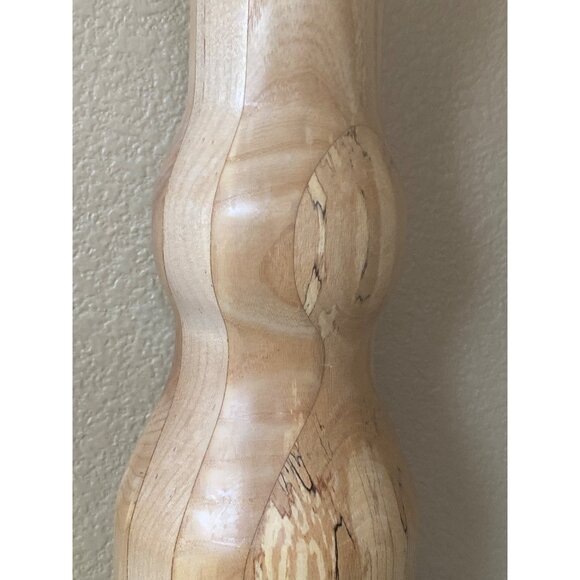 “Vintage Handcrafted Wooden 13" Candlestick Holder – Signed by Harry Stewart” - Picture 6 of 11